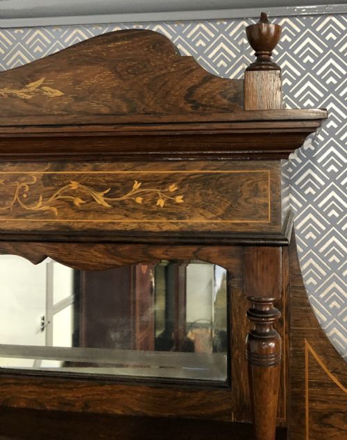 EDWARDIAN INLAID ROSEWOOD MIRROR BACK SIDEBOARD - ADDITIONAL PHOTO 2