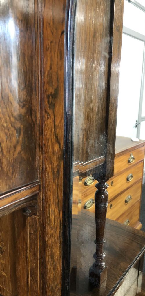 EDWARDIAN INLAID ROSEWOOD MIRROR BACK SIDEBOARD - ADDITIONAL PHOTO 4