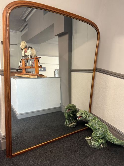 ANTIQUE LARGE OVERMANTEL MIRROR - ADDITIONAL PHOTO 1