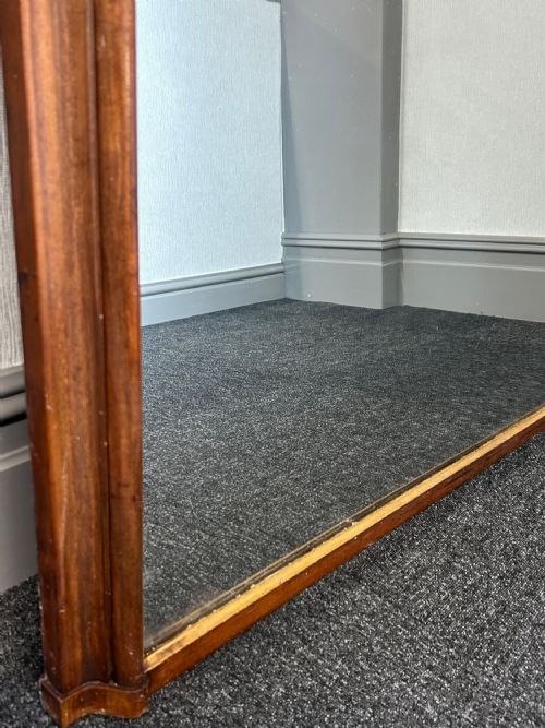 ANTIQUE LARGE OVERMANTEL MIRROR - ADDITIONAL PHOTO 2