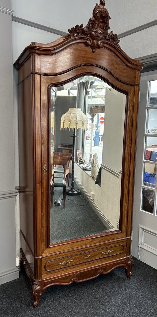 mahogany french armoire - CATEGORY: ANTIQUE CUPBOARDS - DATED 1910