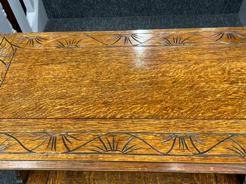 ANTIQUE OAK MONKS BENCH - ADDITIONAL PHOTO 8
