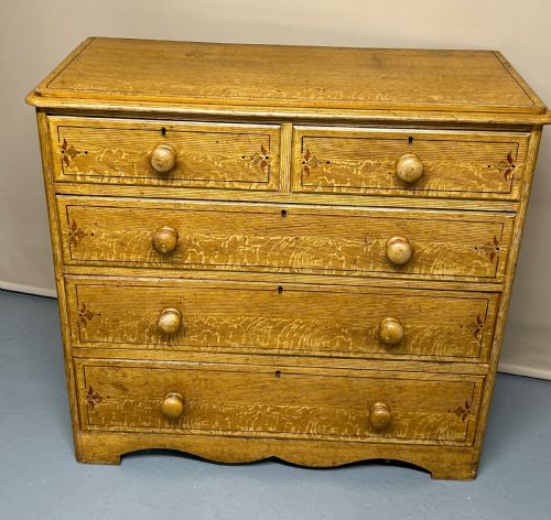 pine scumbled chest of drawers - CATEGORY: ANTIQUE CHEST OF DRAWERS - DATED VICTORIAN