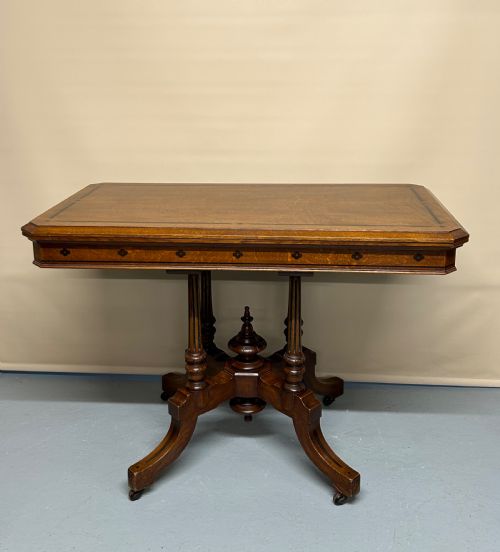 oak games table in the style of charles bevan - CATEGORY: ANTIQUE TABLES - DATED 19TH CENTURY