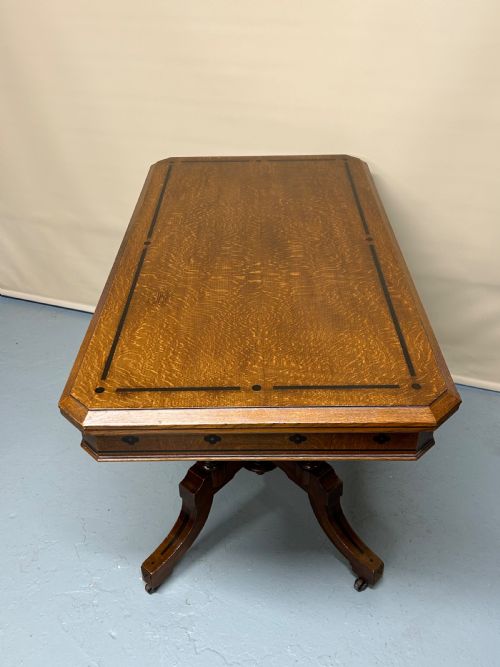 OAK GAMES TABLE IN THE STYLE OF CHARLES BEVAN - ADDITIONAL PHOTO 1
