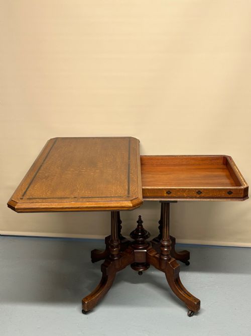 OAK GAMES TABLE IN THE STYLE OF CHARLES BEVAN - ADDITIONAL PHOTO 2