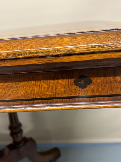 OAK GAMES TABLE IN THE STYLE OF CHARLES BEVAN - ADDITIONAL PHOTO 6