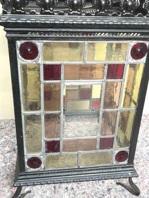 VICTORIAN STAINED GLASS HALL LANTERN - ADDITIONAL PHOTO 5