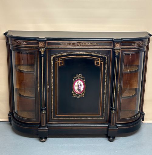 victorian ebonised credenza - CATEGORY: ANTIQUE SIDEBOARDS - DATED VICTORIAN