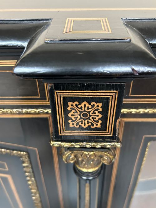 VICTORIAN EBONISED CREDENZA - ADDITIONAL PHOTO 4