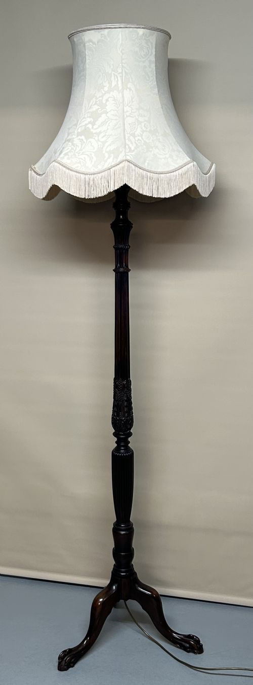mahogany standing floor lamp - CATEGORY: ANTIQUE LIGHTING - DATED 1920