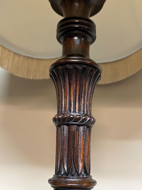 MAHOGANY STANDING FLOOR LAMP - ADDITIONAL PHOTO 5