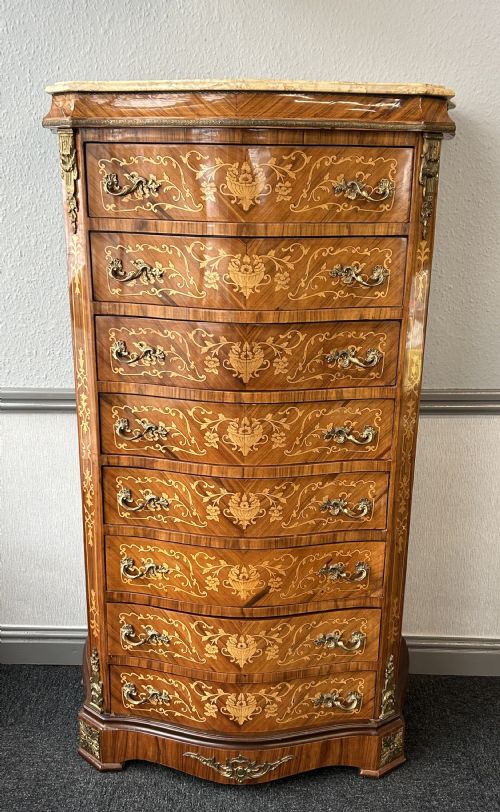MARQUETRY INLAID 8 DRAWER CHEST - ADDITIONAL PHOTO 2