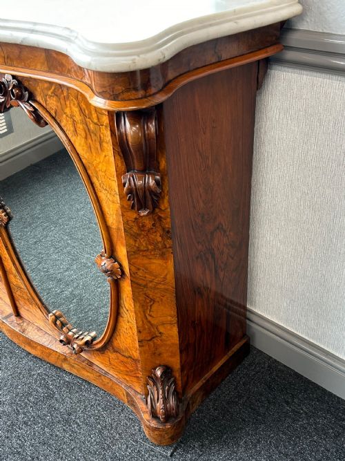 VICTORIAN WALNUT MARBLE TOP CHIFFONIER - ADDITIONAL PHOTO 2