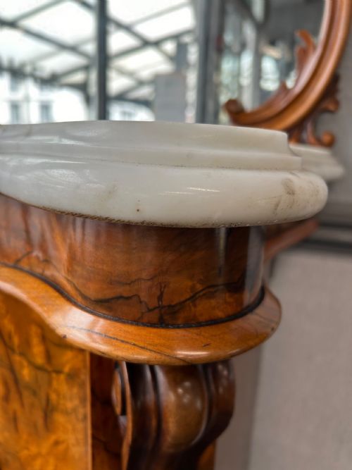 VICTORIAN WALNUT MARBLE TOP CHIFFONIER - ADDITIONAL PHOTO 5