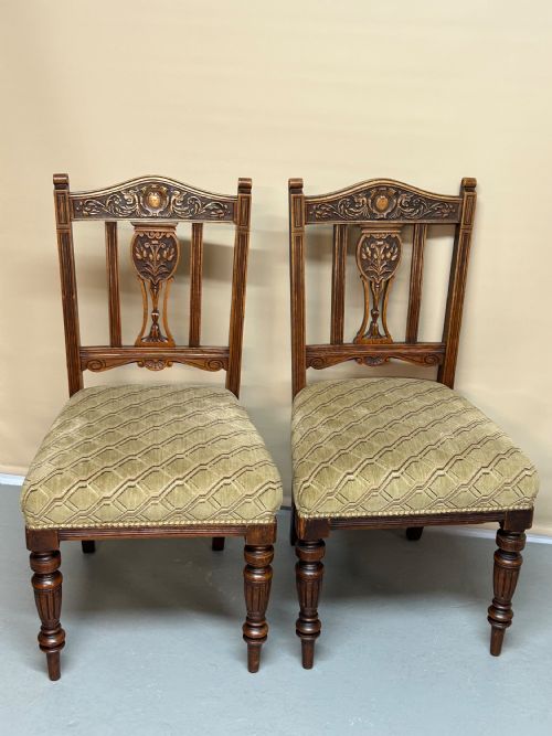 SET OF 6 OAK EDWARDIAN DINING CHAIRS - ADDITIONAL PHOTO 4