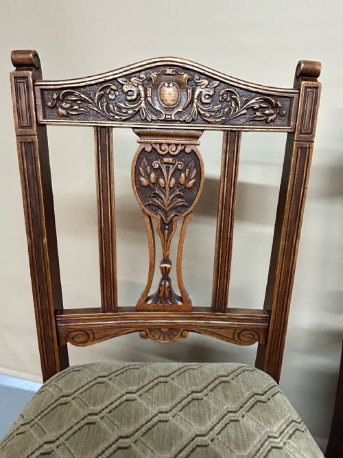 SET OF 6 OAK EDWARDIAN DINING CHAIRS - ADDITIONAL PHOTO 5