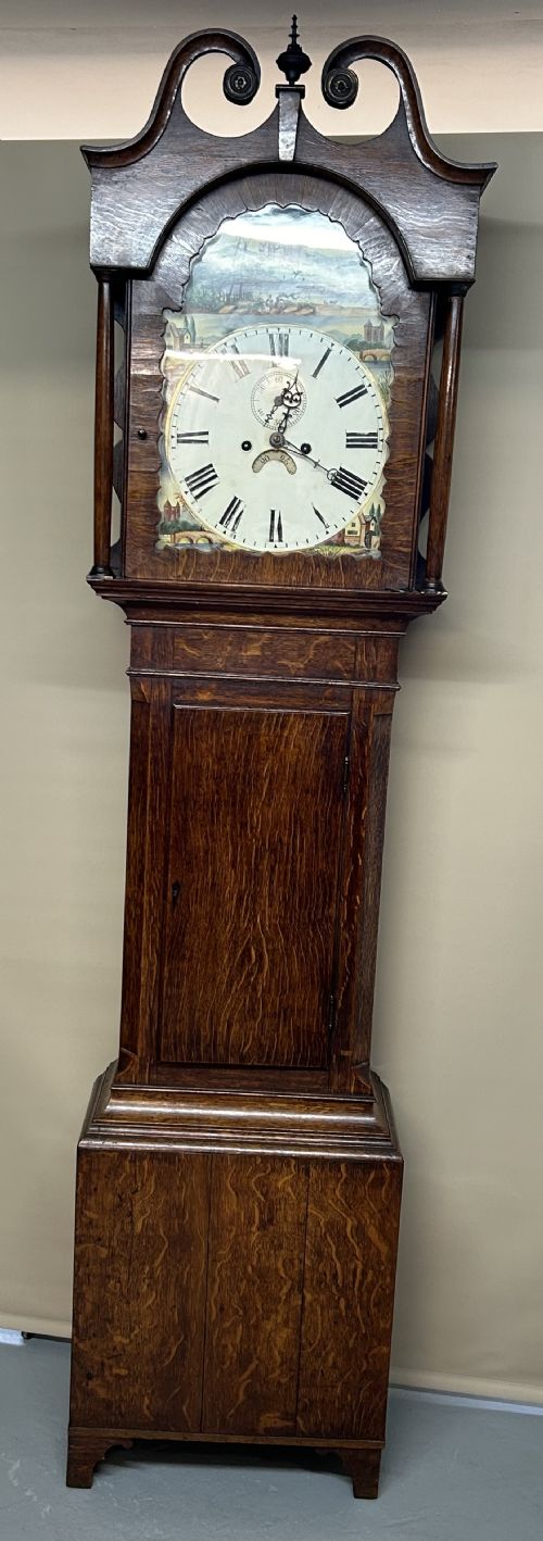 oak long case grandfather clock - CATEGORY: ANTIQUE CLOCKS - DATED 19TH CENTURY