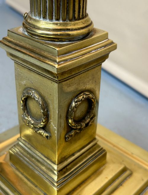 VICTORIAN BRASS CORINTHIAN COLUMN FLOOR LAMP - ADDITIONAL PHOTO 2