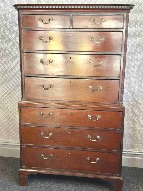 george iii mahogany chest on chest - CATEGORY: ANTIQUE CHEST OF DRAWERS - DATED GEORGIAN