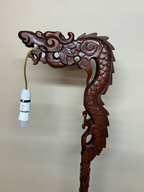 CARVED CHINESE DRAGON FLOOR LAMP - ADDITIONAL PHOTO 2
