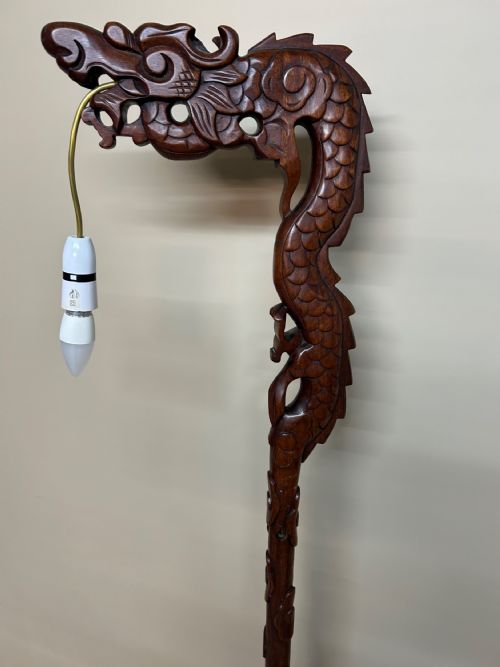 CARVED CHINESE DRAGON FLOOR LAMP - ADDITIONAL PHOTO 3