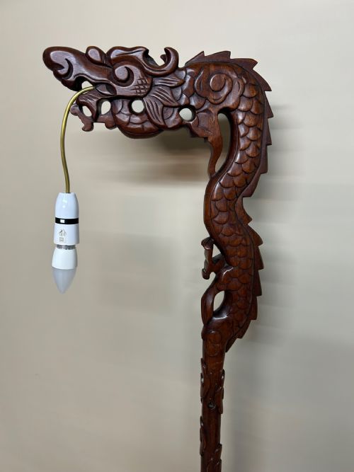 CARVED CHINESE DRAGON FLOOR LAMP - ADDITIONAL PHOTO 5