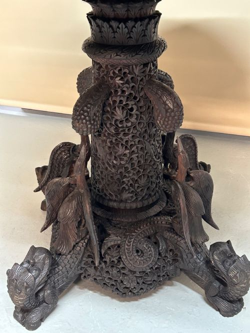 BURMESE ANGLO INDIAN CARVED SIDE TABLE - ADDITIONAL PHOTO 7