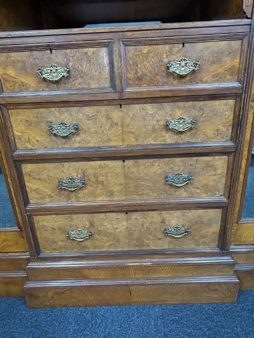 VICTORIAN POLLARD OAK WARDROBE - ADDITIONAL PHOTO 1