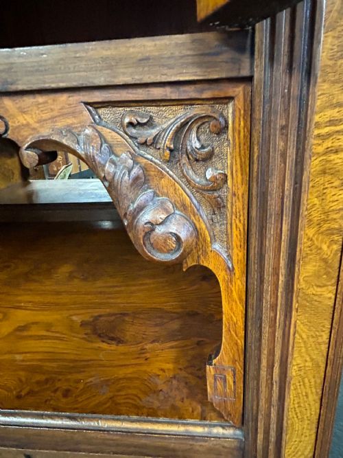 VICTORIAN POLLARD OAK WARDROBE - ADDITIONAL PHOTO 4