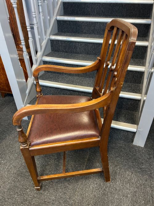 MAHOGANY SHERATON REVIVAL ELBOW CHAIR - ADDITIONAL PHOTO 2