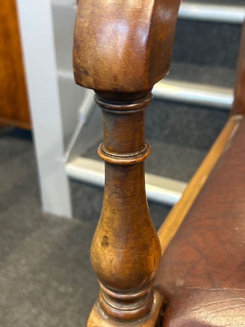 MAHOGANY SHERATON REVIVAL ELBOW CHAIR - ADDITIONAL PHOTO 3