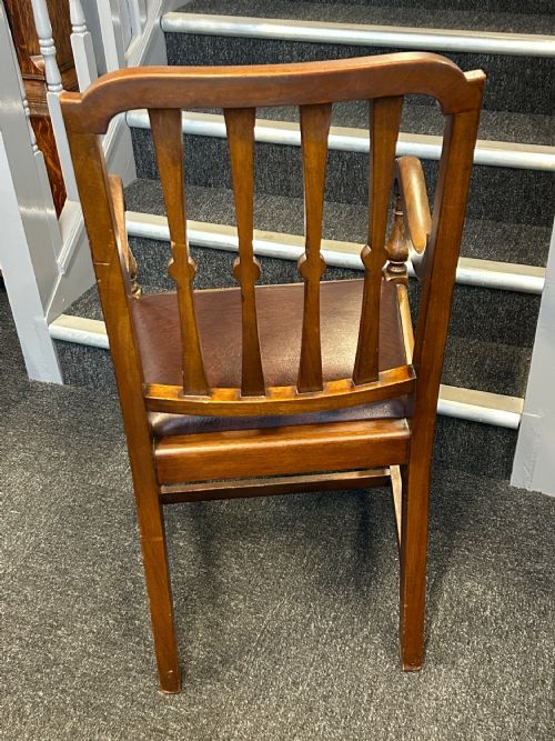 MAHOGANY SHERATON REVIVAL ELBOW CHAIR - ADDITIONAL PHOTO 4
