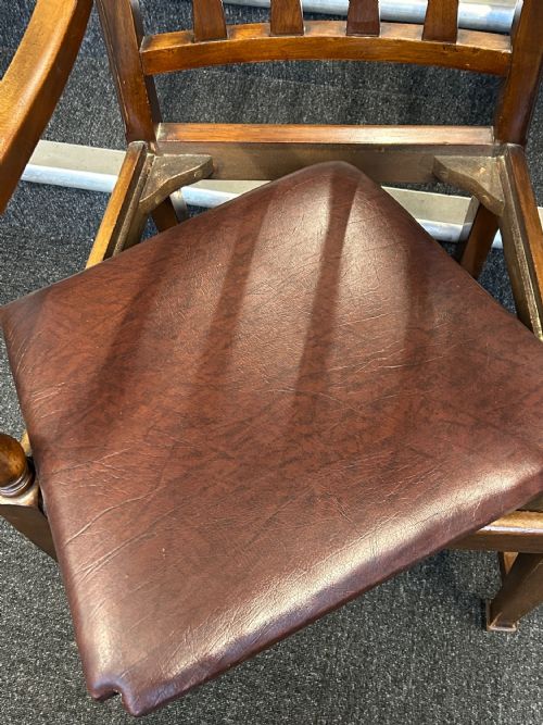 MAHOGANY SHERATON REVIVAL ELBOW CHAIR - ADDITIONAL PHOTO 5