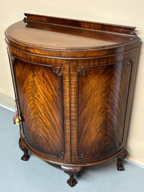 MAHOGANY DEMI LUNE SIDE CABINET - ADDITIONAL PHOTO 1