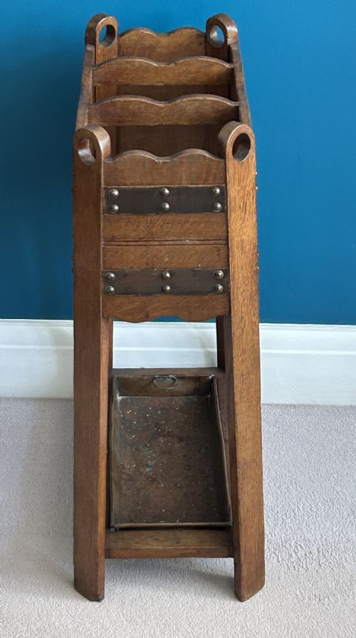 ARTS AND CRAFTS OAK STICK STAND - ADDITIONAL PHOTO 1