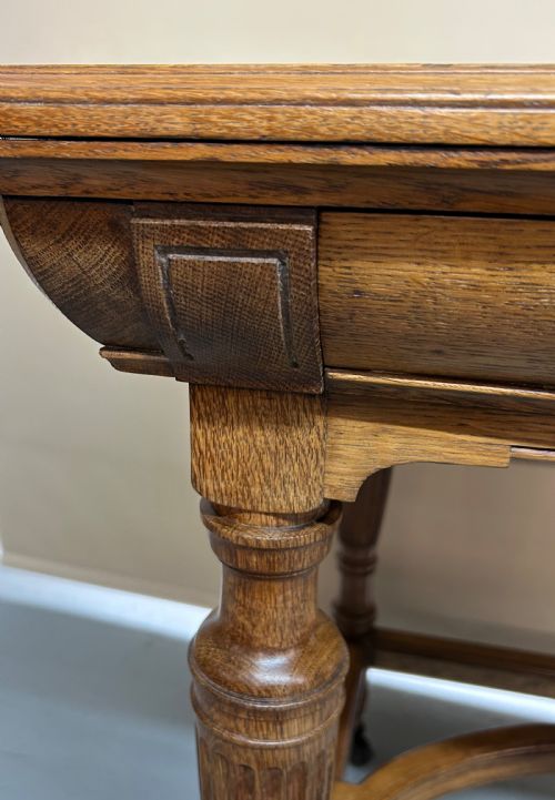 19TH CENTURY OAK WRITING DESK BY LAMB OF MANCHESTER - ADDITIONAL PHOTO 7