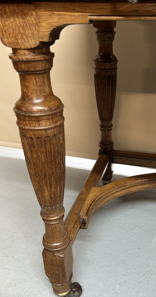 19TH CENTURY OAK WRITING DESK BY LAMB OF MANCHESTER - ADDITIONAL PHOTO 8