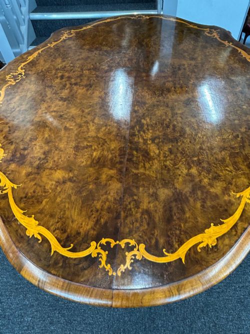 VICTORIAN BURR WALNUT CENTRE TABLE - ADDITIONAL PHOTO 5