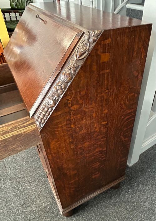 ART DECO OAK WRITING BUREAU - ADDITIONAL PHOTO 10