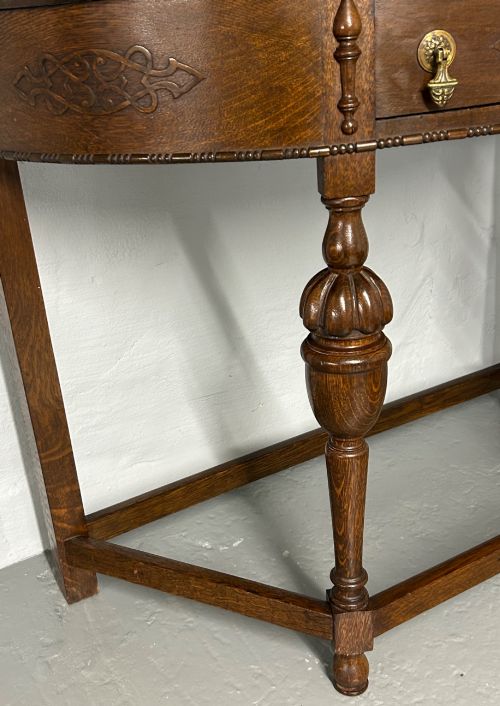 OAK 1920S DEMI LUNE SIDE TABLE - ADDITIONAL PHOTO 2