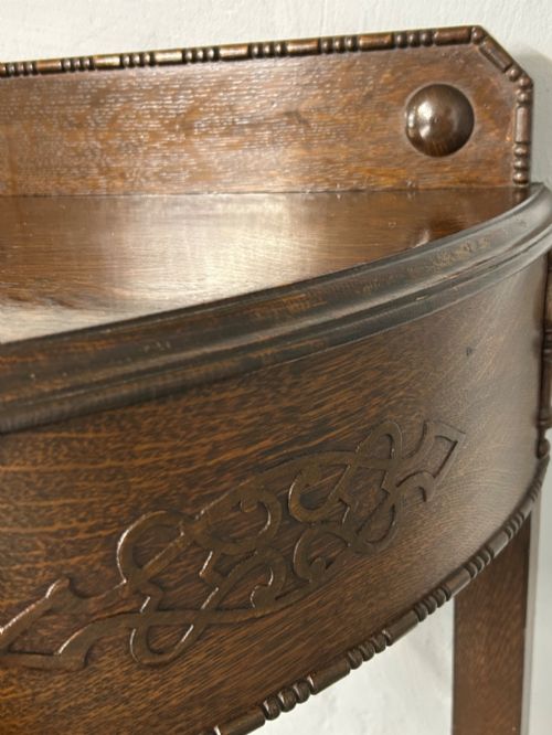 OAK 1920S DEMI LUNE SIDE TABLE - ADDITIONAL PHOTO 3