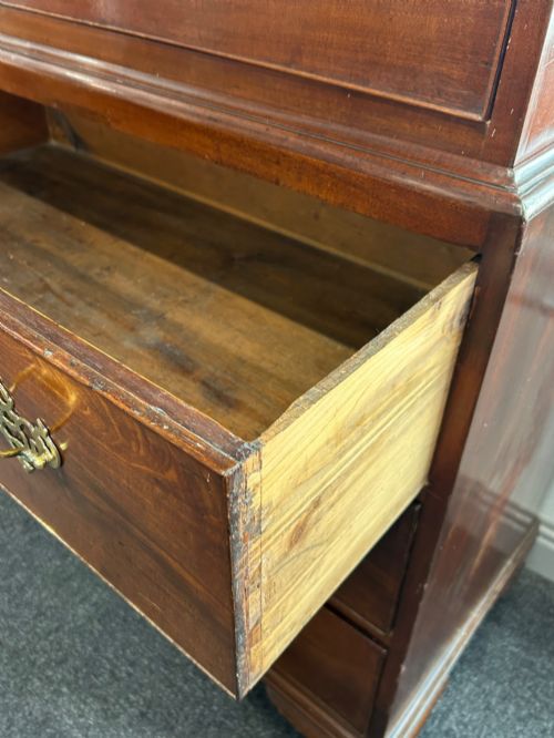 GEORGIAN MAHOGANY CHEST ON CHEST - ADDITIONAL PHOTO 6