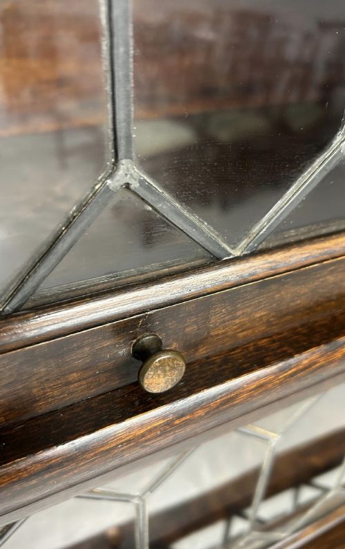 PAIR OF OAK GLOBE WERNICKE BARRISTERS BOOKCASES WITH LEADED DOORS - ADDITIONAL PHOTO 10