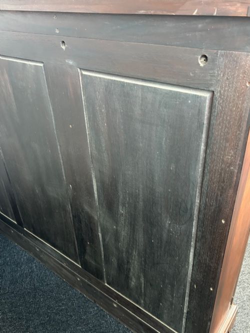 MAHOGANY 3 DOOR GLAZED BOOKCASE BY WYLIE AND LOCHHEAD - ADDITIONAL PHOTO 6