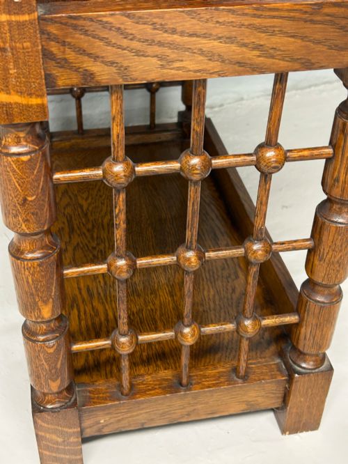 OAK ARTS AND CRAFTS BOOK STAND - ADDITIONAL PHOTO 3