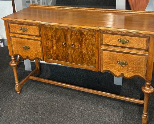 OAK AND BURR WALNUT SIDEBOARD - ADDITIONAL PHOTO 1