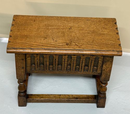 Oak Box Stool Jacobean Style