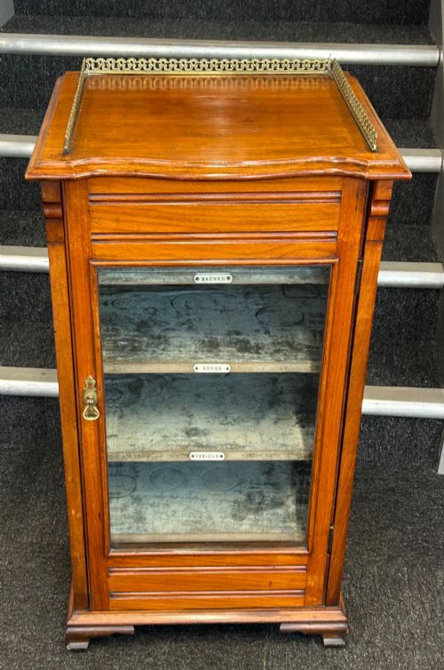 Edwardian Walnut Sheet Music Cabinet