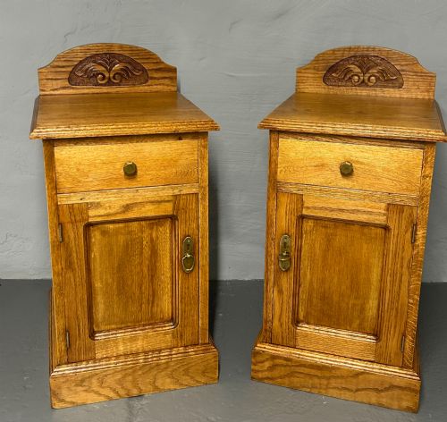 Pair or Oak Bedside Cabinets